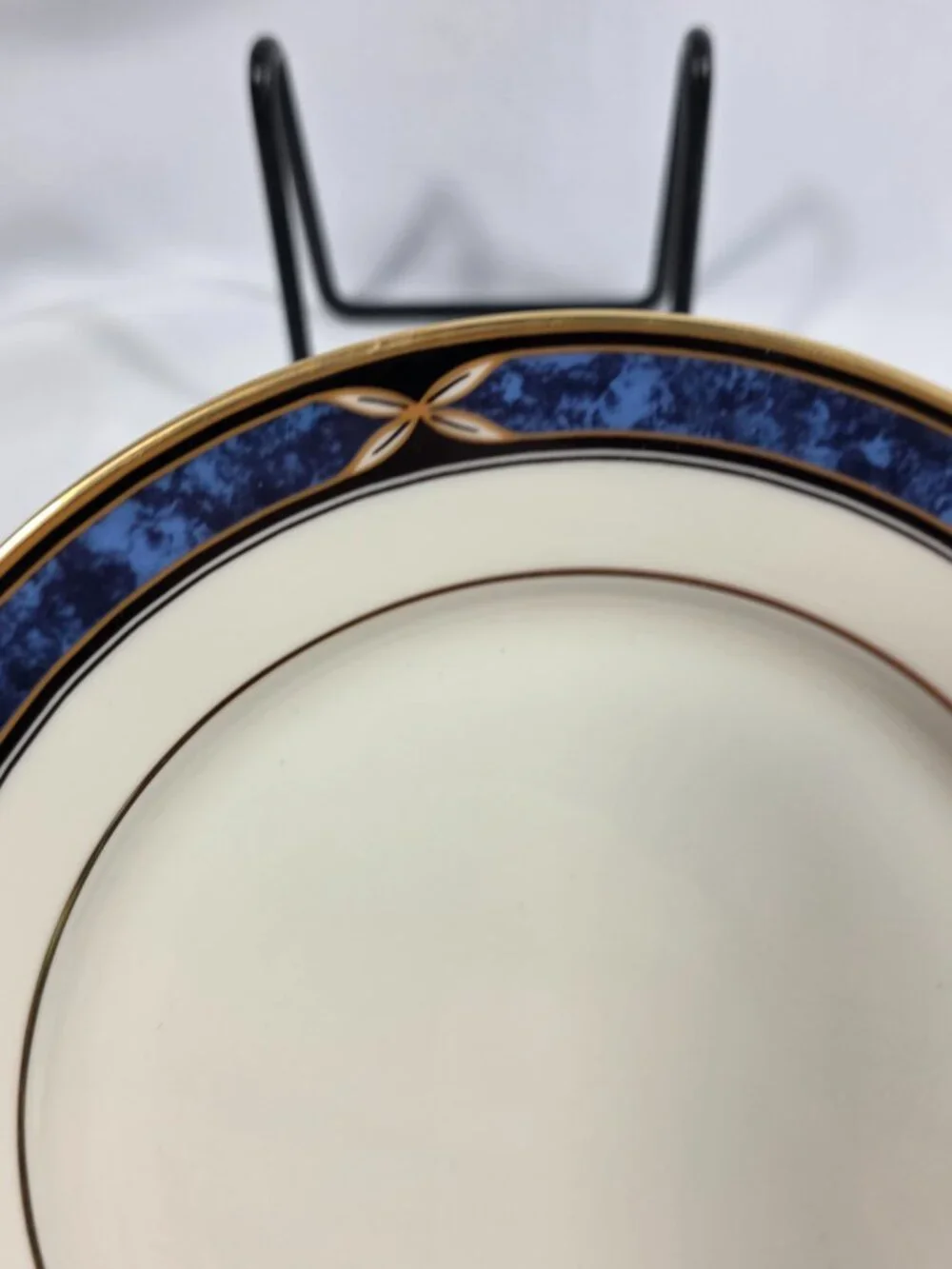 Lenox Mountain View American Home Bread Plate Blue Marble Rim